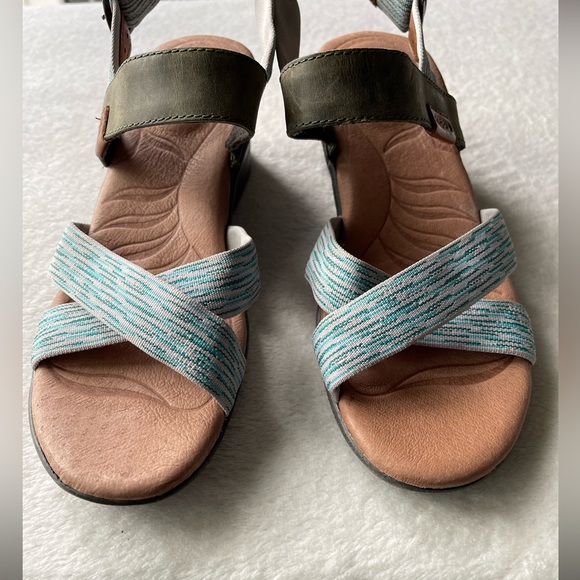 Keen Wedge Sandals Blue/Green Size 7 - Picture 3 of 10